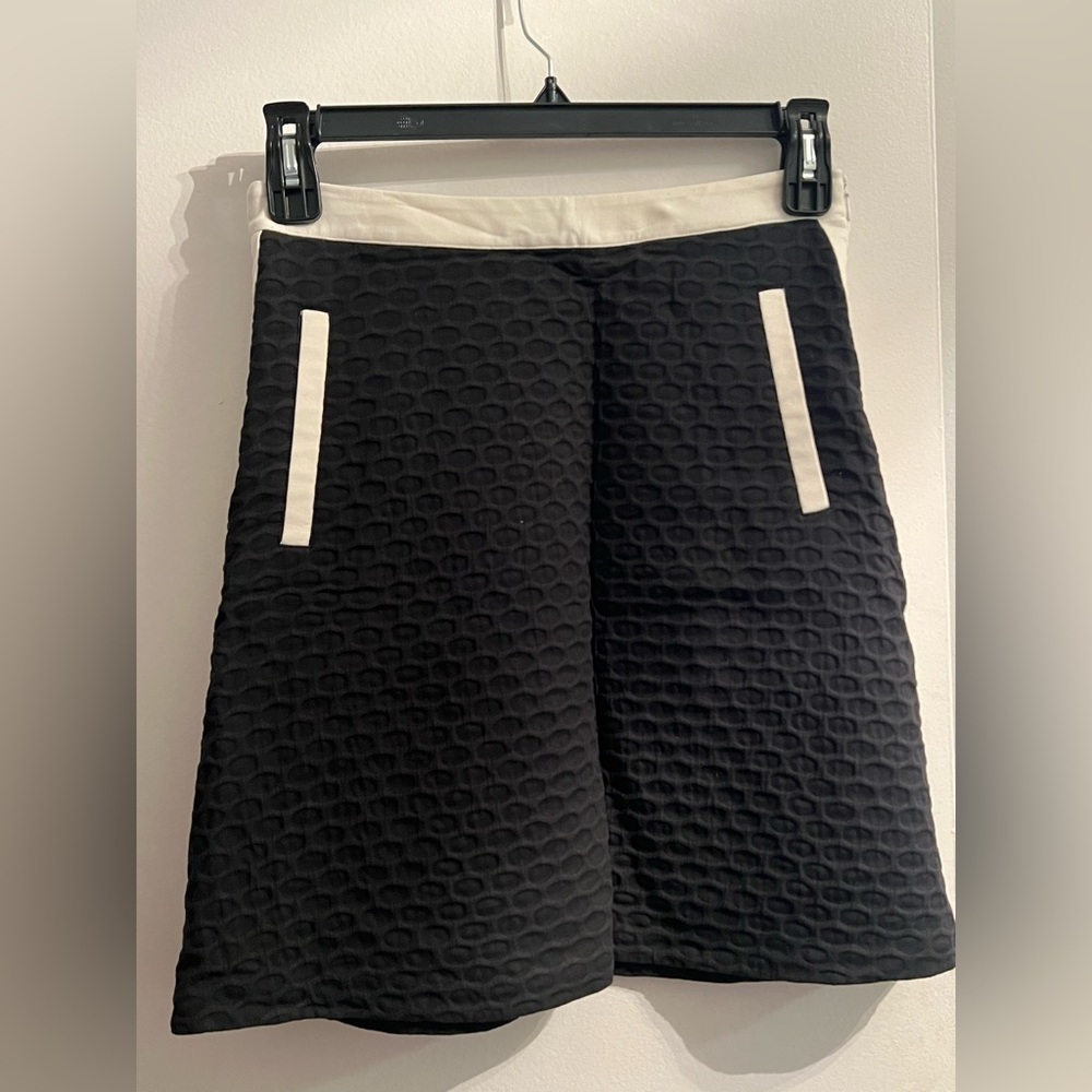 Theory Cream Textured Skirt